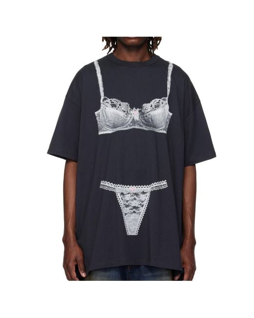 VAQUERA Blue Trompe L'Oeil T-Shirt for men