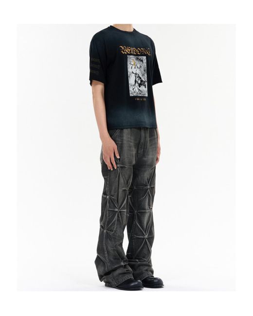 we11done Black Sprayed Teddy T-Shirt for men
