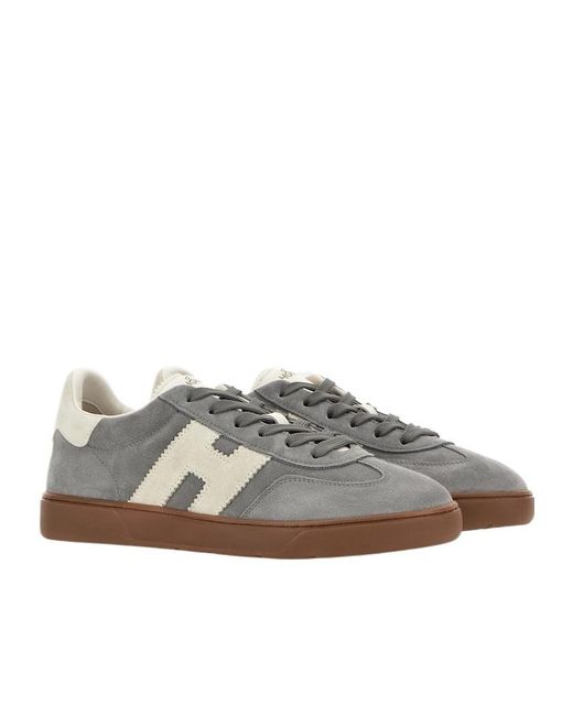 Hogan Brown H647 Logo-Patch Low-Top Sneakers for men