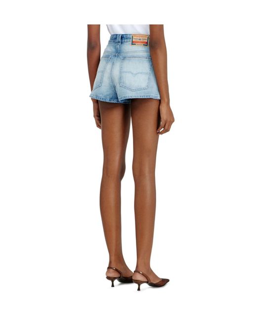 DIESEL Blue Faded Denim Shorts