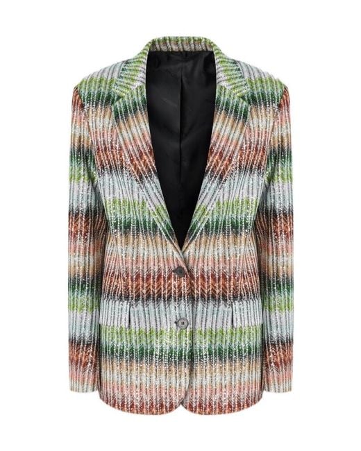 Missoni Multicolor Zigzag-Woven Blazer