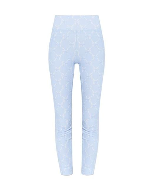 LoveShackFancy Blue Kimi High-Rise Performance Trousers