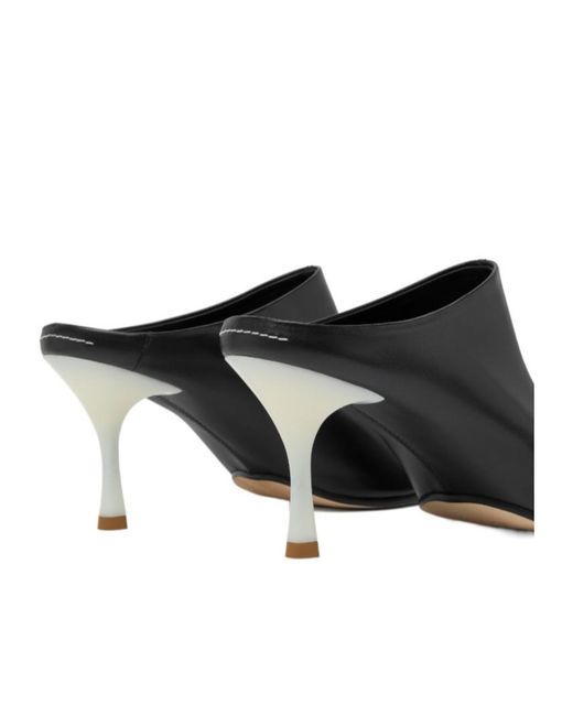 MM6 by Maison Margiela Black Square Toe Ballerina Mules