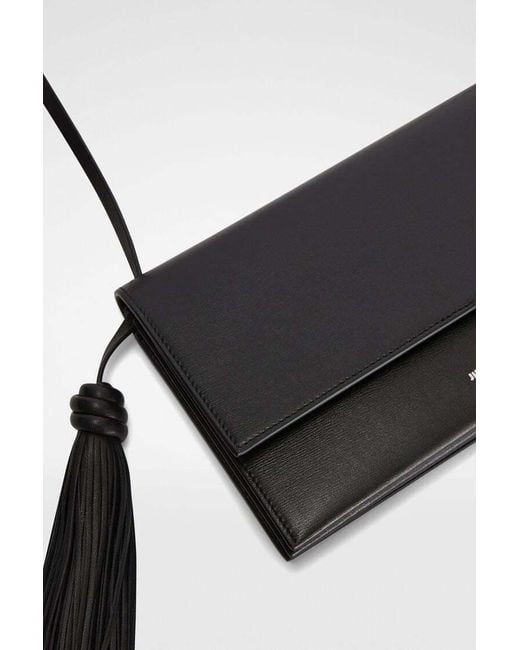 Jil Sander White Tassel Crossbody Bag