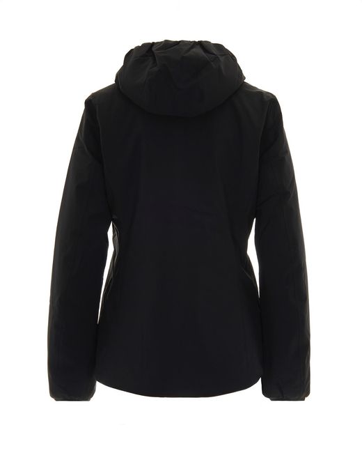 K-Way Brown Logo Patch Hooded Reversible Jacket