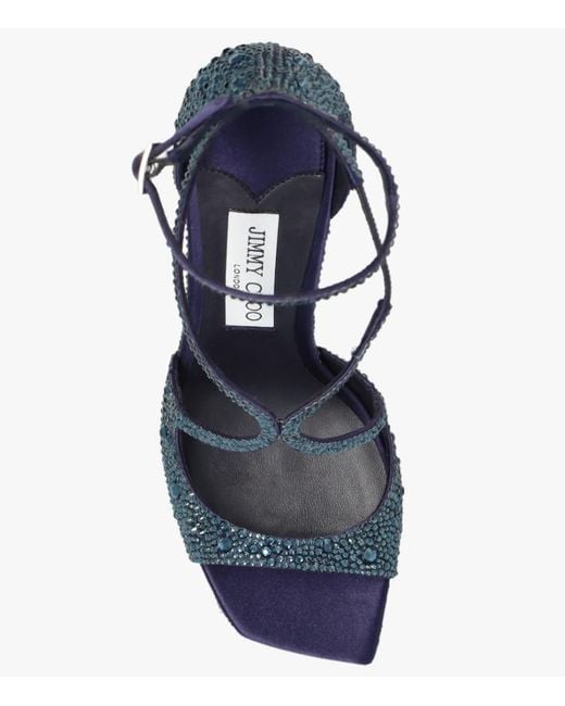 Jimmy Choo Blue Azia 95 Embellished Heeled Sandals
