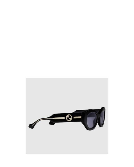 Gucci White Eyewear Oval Frame Sunglasses