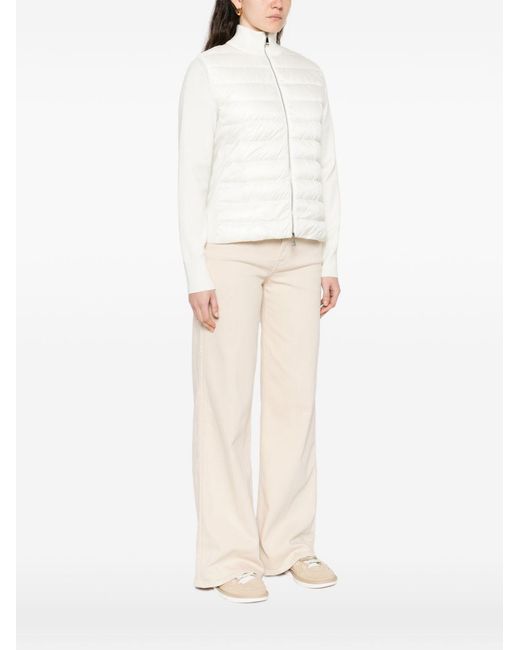 Moncler White High-Neck Padded Jacket