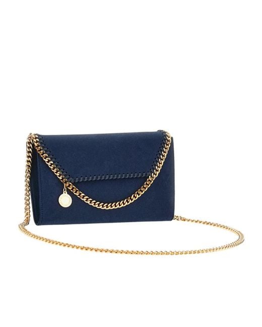Stella McCartney Blue Falabella Charm Detail Shoulder Bag