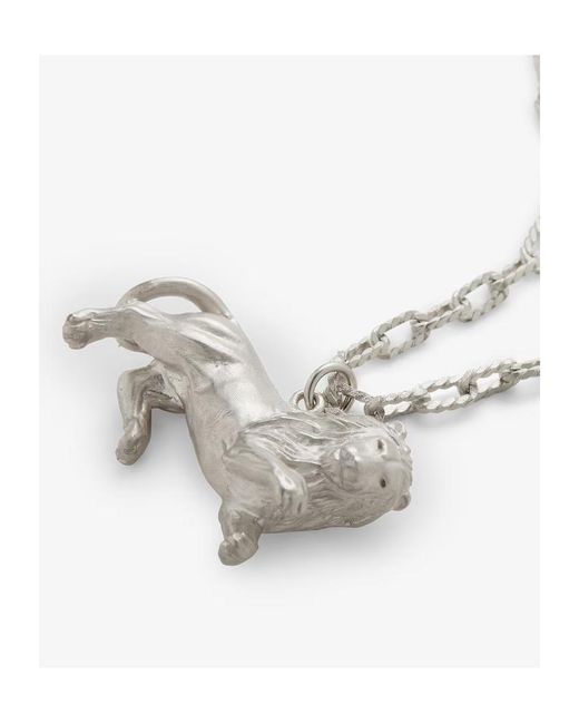 Fendi White Zodiac Leo Necklace