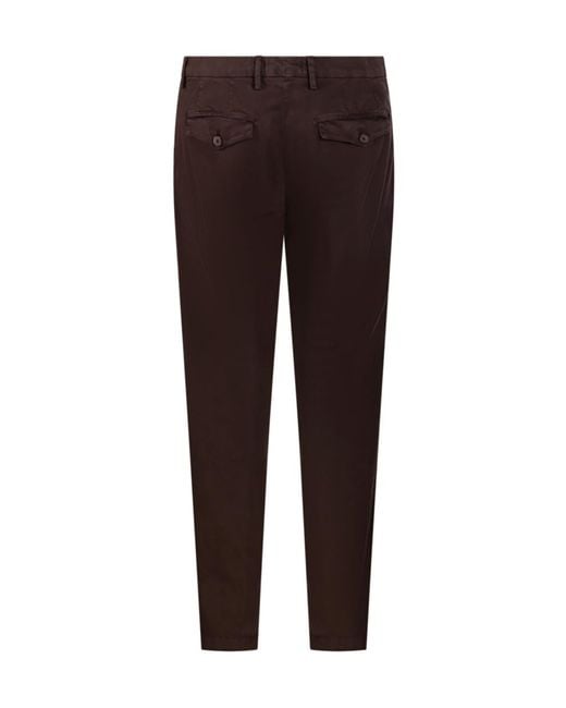 Myths Brown Straight-Leg Casual Trousers for men