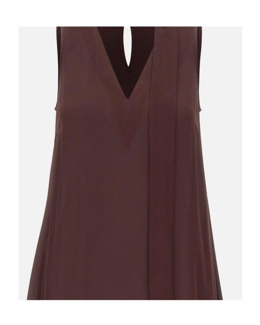 Kaos Brown Layered Scarf Detail Dress