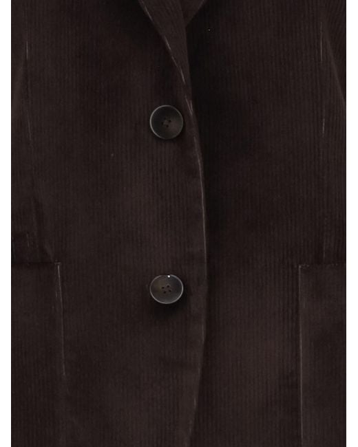 Lardini Black Corduroy Single-Breasted Blazer