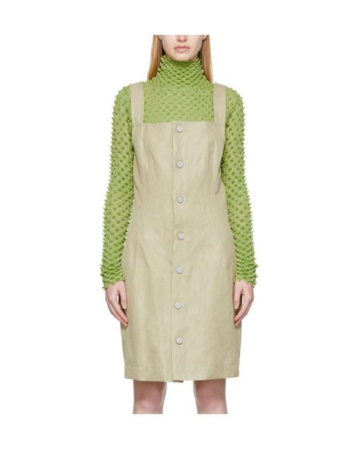 Bottega Veneta Green Cotton Dress