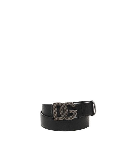 Dolce & Gabbana White Belt With Logo for men