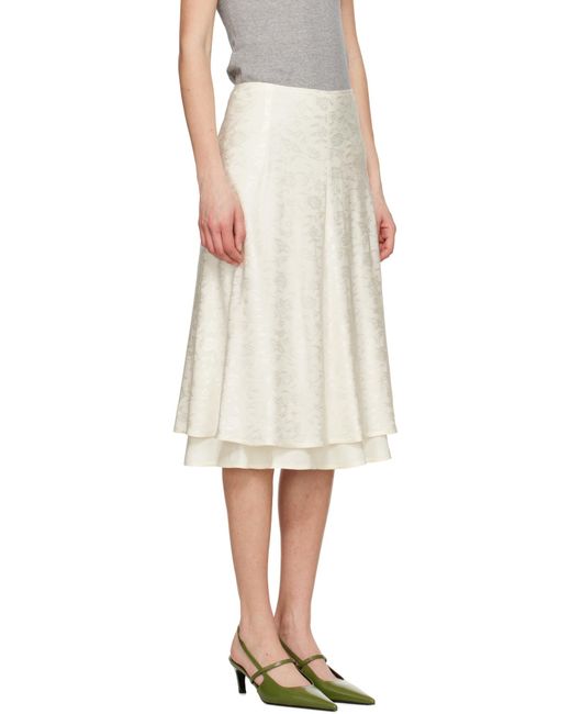 Jil Sander White Jacquard Skirt