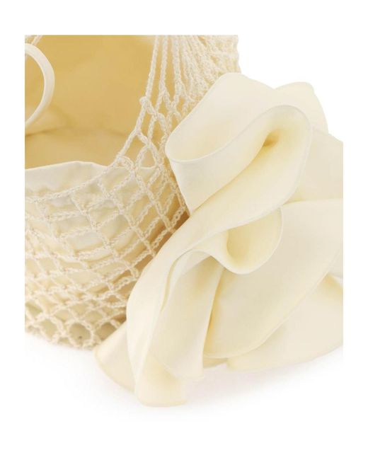 Magda Butrym White Crochet Small Devana Bag