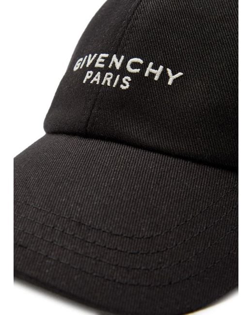 Givenchy Black Logo-Embroidered Cnavas Cap for men