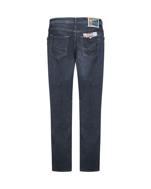 Jacob Cohen Blue Nick Mid-Rise Slim-Fit Jeans for men