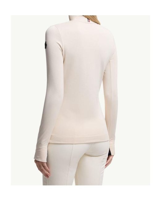 Moncler Natural Grenoble Logo Patch Turtleneck Top