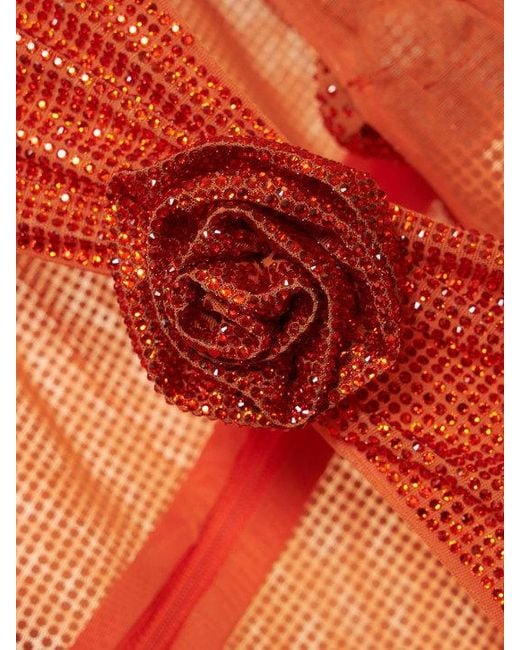 GIUSEPPE DI MORABITO Orange Embellished Cutout Top