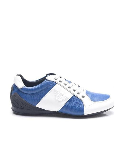 Emporio Armani Blue Logo Casual Sneakers for men