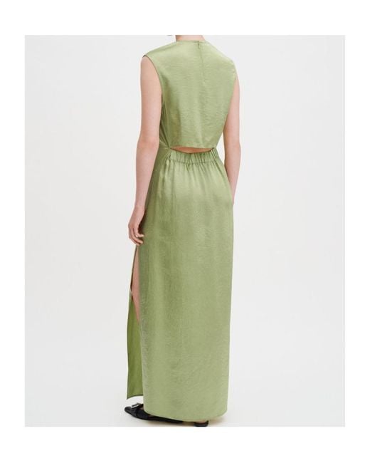 Filippa K Green Cut-Out Sleeveless Maxi Dress