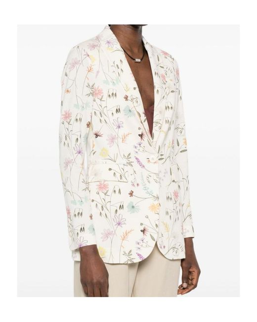 Circolo 1901 White Floral Print Blazer