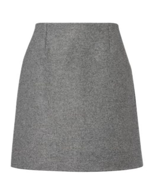 Carolina Herrera Gray Mélange Virgin Wool Miniskirt