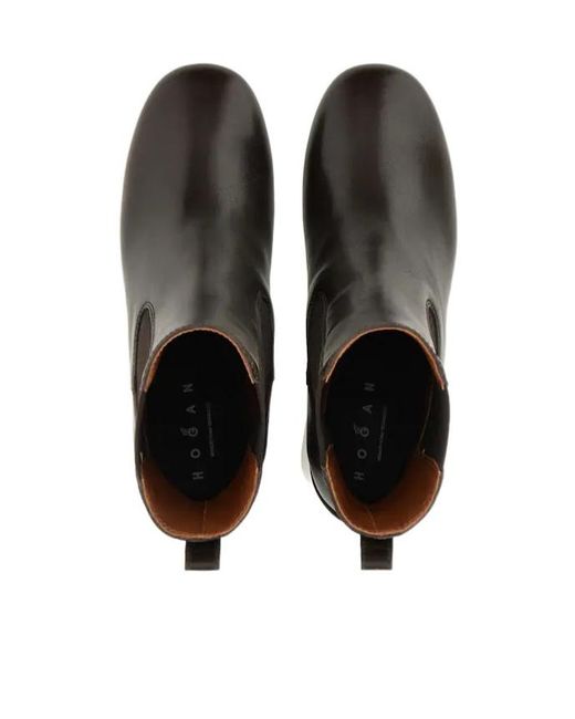 Hogan Black 90Mm Block-Heel Leather Boots
