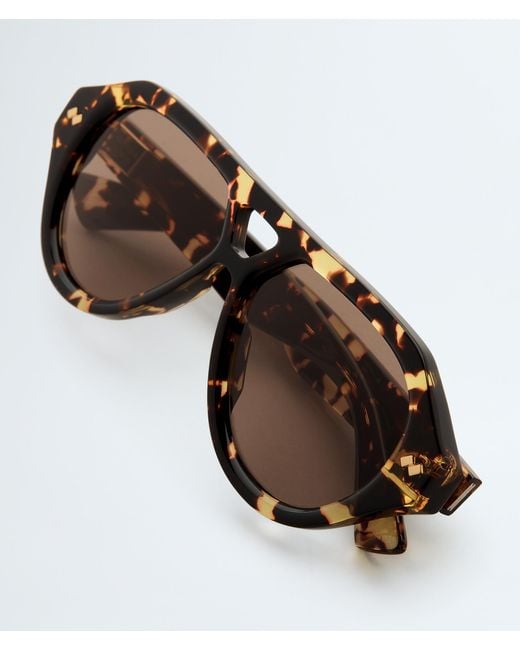 Bottega Veneta Brown Dizzy Aviator Sunglasses for men