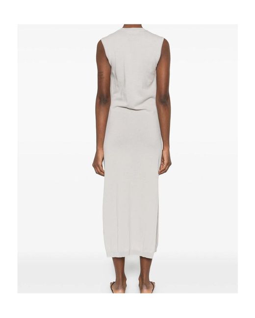 Lemaire White Sleeveless Tied Detail Midi Dress