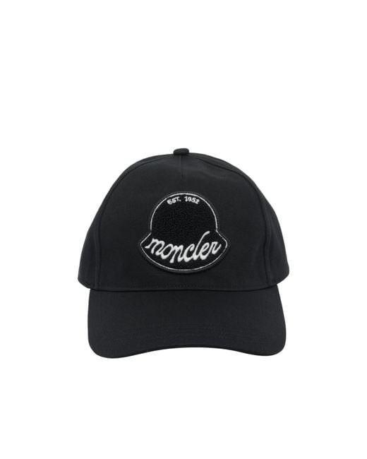 Moncler Black Logo Patch Baseball Cap for men