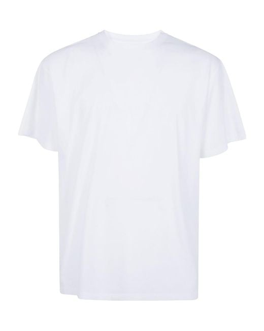 MM6 by Maison Margiela White Logo Print T-Shirt for men