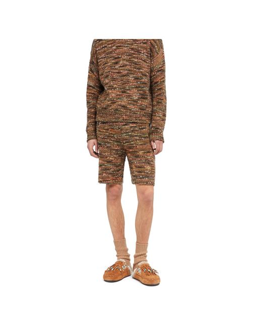 Alanui Brown Grunge Beat Shorts for men