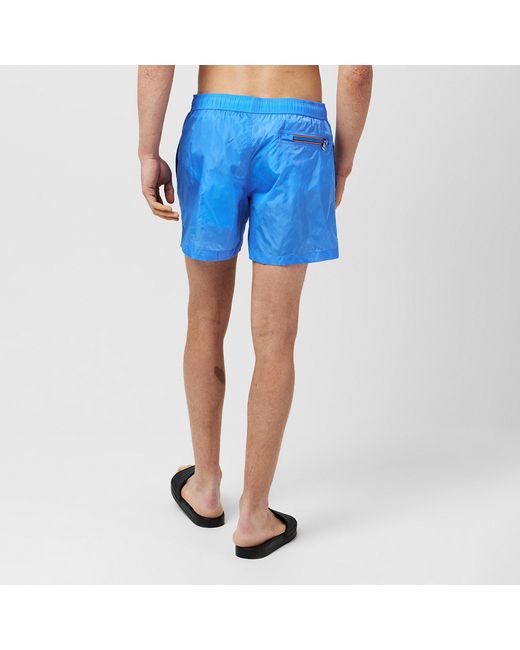 Moncler Blue Luxury Logo Swim Trunks for men