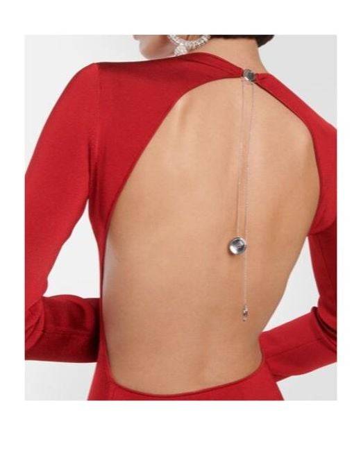 Galvan Red Long-Sleeved Gown