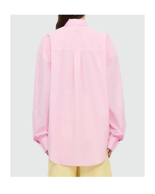 MSGM Pink Studded Long-Sleeve Shirt