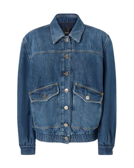 Pinko Blue Denim Bomber Jacket