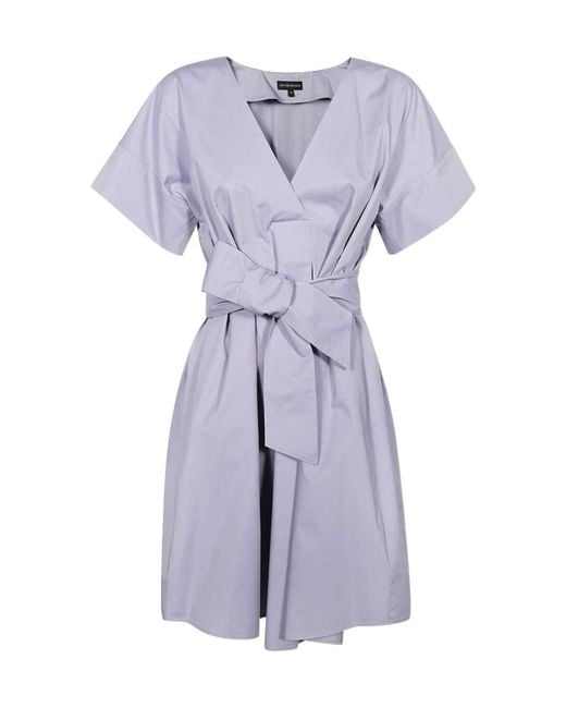 Emporio Armani Purple V-Neck Dress