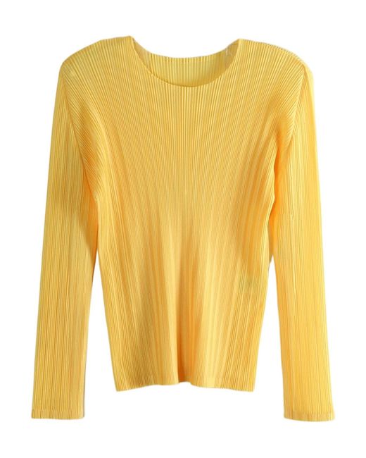 Pleats Please Issey Miyake Yellow Pleats Please Issey Miyake Rib Pleats January Shirt