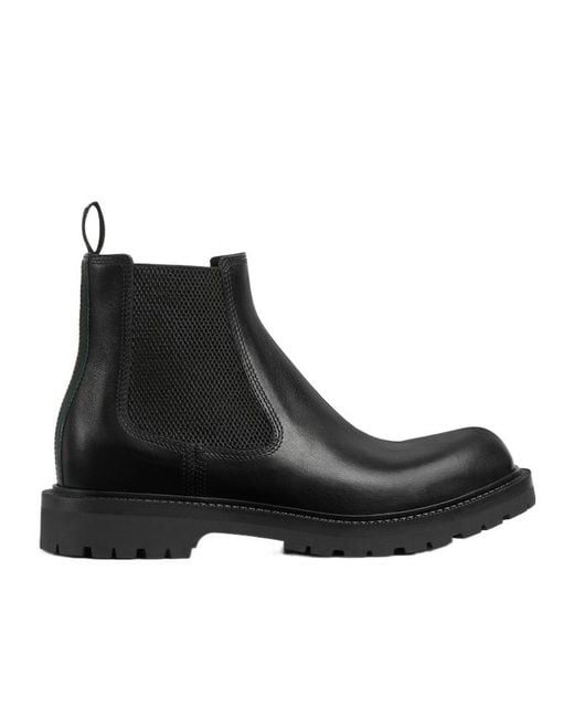 Gucci Black Web Detailed Boots for men
