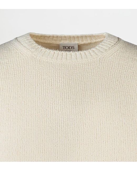 Tod's White Logo-Appliqué Jumper for men