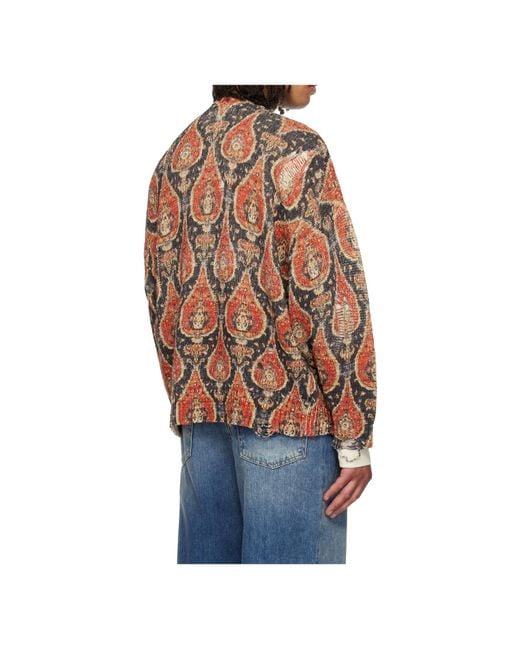 R13 Multicolor Oversized Printed Crew Neck Sweater