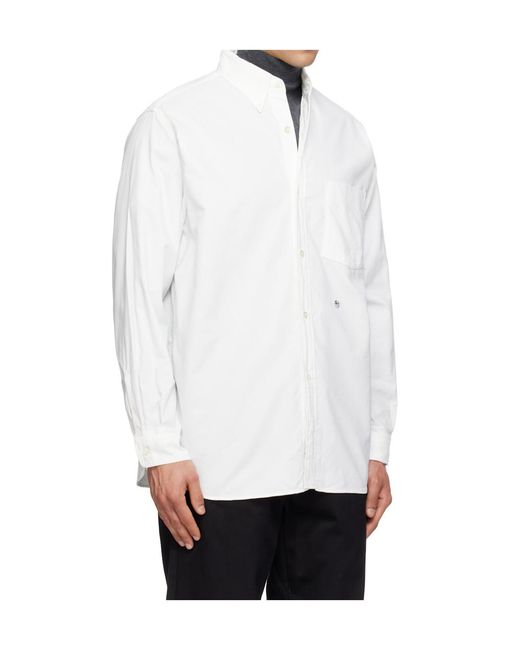 Nanamica White Long-Sleeved Shirt for men