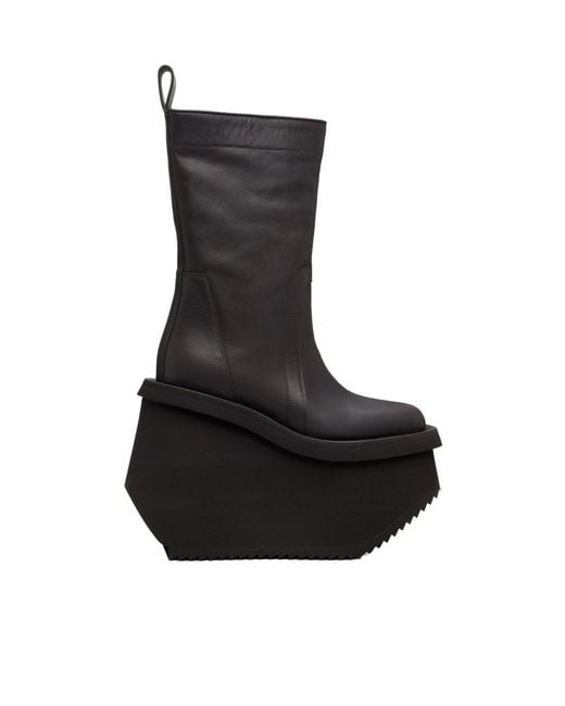 Rick Owens Black Concordians Factory Mid-Calf Boots