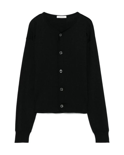 Lemaire Black Fine-Knit Cardigan