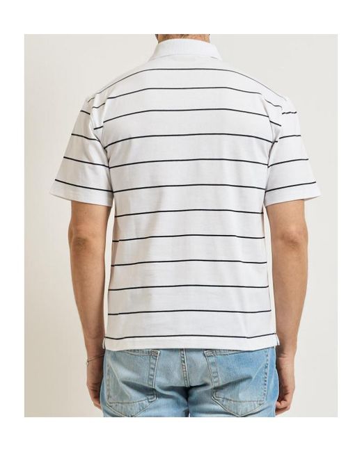 K-Way White Valar Slim-Fit Striped Polo Shirt for men