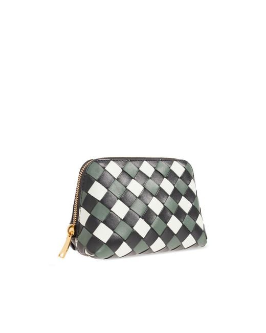 Bottega Veneta White Intrecciato Beauty Pouch