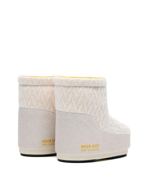 Moon Boot White X Guest Knitted Panel Snow Boots